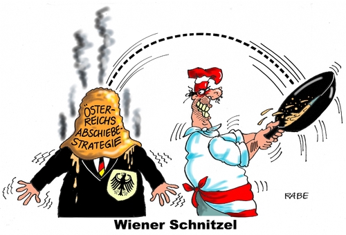 Cartoon: Wiener Schnitzel (medium) by RABE tagged flüchtlinge,flüchtlingsstrom,grenze,österreich,bayern,abschiebung,flüchtlingsbusse,seehofer,asylanten,csu,byern,flüchtlingsgipfel,transitzone,rabe,ralf,böhme,cartoon,karikatur,pressezeichnung,farbcartoon,tagescartoon,koch,wien,schnitzel,bratpfanne,fett,merkel,kanzlerin,flüchtlinge,flüchtlingsstrom,grenze,österreich,bayern,abschiebung,flüchtlingsbusse,seehofer,asylanten,csu,byern,flüchtlingsgipfel,transitzone,rabe,ralf,böhme,cartoon,karikatur,pressezeichnung,farbcartoon,tagescartoon,koch,wien,schnitzel,bratpfanne,fett,merkel,kanzlerin