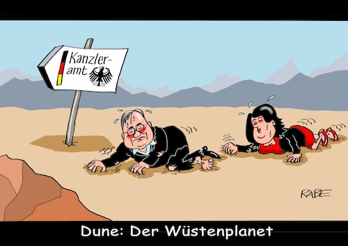 Cartoon: Wüster Planet (medium) by RABE tagged bundestagswahl,wahlkampf,osten,ddr,ostbeauftragter,bundesregierung,recht,rabe,ralf,böhme,cartoon,karikatur,pressezeichnung,farbcartoon,tagescartoon,kanzleramt,laschet,gartenzwerg,dune,wüstenplanet,kino,breitbild,hd,breitbildformat,baerbock,bundestagswahl,wahlkampf,osten,ddr,ostbeauftragter,bundesregierung,recht,rabe,ralf,böhme,cartoon,karikatur,pressezeichnung,farbcartoon,tagescartoon,kanzleramt,laschet,gartenzwerg,dune,wüstenplanet,kino,breitbild,hd,breitbildformat,baerbock