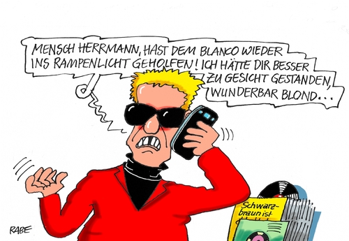 Cartoon: Wunderbarer Heino (medium) by RABE tagged roberto,blanco,innenminister,bayern,hermann,csu,talk,tv,plassberg,hart,fair,neger,flüchtling,ausländer,schimpfwort,rechte,rabe,ralf,böhme,cartoon,kaikatur,pressezeichnung,farbcartoon,tagescartoon,heino,schlager,schlagersänger,farbiger,roberto,blanco,innenminister,bayern,hermann,csu,talk,tv,plassberg,hart,fair,neger,flüchtling,ausländer,schimpfwort,rechte,rabe,ralf,böhme,cartoon,kaikatur,pressezeichnung,farbcartoon,tagescartoon,heino,schlager,schlagersänger,farbiger