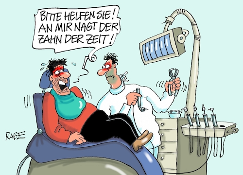 Cartoon: Zahn der Zeit (medium) by RABE tagged zahn,zahnarzt,zahnarztstuhl,zähne,patient,behandlungsraum,rabe,ralf,böhme,cartoon,karikatur,pressezeichnung,farbcartoon,tagescartoon,zange,bohrer,zeit,alter,alterung,zahn,zahnarzt,zahnarztstuhl,zähne,patient,behandlungsraum,rabe,ralf,böhme,cartoon,karikatur,pressezeichnung,farbcartoon,tagescartoon,zange,bohrer,zeit,alter,alterung