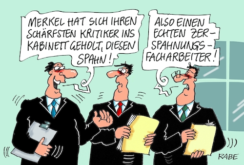 Cartoon: Zerspahnungsfacharbeiter (medium) by RABE tagged sonderparteitag,spd,martin,schulz,ja,groko,koalitionsverhandlungen,rabe,ralf,böhme,cartoon,karikatur,pressezeichnung,farbcartoon,tagescartoon,merkel,union,koalitionsgespräche,kabinett,jens,spahn,zerspahner,zerspahnungsfacharbeiter,sonderparteitag,spd,martin,schulz,ja,groko,koalitionsverhandlungen,rabe,ralf,böhme,cartoon,karikatur,pressezeichnung,farbcartoon,tagescartoon,merkel,union,koalitionsgespräche,kabinett,jens,spahn,zerspahner,zerspahnungsfacharbeiter