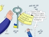 Cartoon: EU streckt sich (small) by RABE tagged trrump,donald,präsident,usa,zoll,strafzoll,cartoon,karikatur,rabe,ralf,böhme,pressezeichnung,farbcartoon,tagescartoon,vatikan,büro,papst,franziskus,tod,sekretär,konklave,selbsternennung,kirche,bischof,deal,dealmaker,abkommen,rohstoffe,wirtschaftsabkommen,rohstoffabkommen,ukraine,ukrainekrieg,waffenlieferung,eu,brüssel,nachsehen