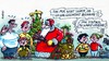 Cartoon: Griechische Bescherung (small) by RABE tagged euro,krise,schuldenkrise,rettungsschirm,eurobonds,eurogipfel,griechenland,athen,merkel,cdu,kanzlerin,sarkozy,weihnachten,ratingagentur,moodys,weihnachtsmann,geschenke,bescherung,weihnachtsbaum,weihnachtsfest,heiligabend,weihnachtsrummel