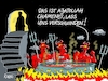 Cartoon: Höllische Angst (small) by RABE tagged merz,kanzler,koalition,union,spd,klingbeil,cartoon,karikatur,pressezeichnung,farbcartoon,tagescartoon,bürokratie,verwaltung,beamte,modernisierung,monster,drachen,schwert,holzschwert,nägel,säge,hölle,teufel,usa,trump,großangeriff,iran,israel,golfregion,ajatollah,chamenei,angst