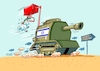 Cartoon: Israel Panzer (small) by RABE tagged israel,palästina,palästinenser,iran,flächenbrand,drohnenangriff,eskalation,rabe,ralf,böhme,cartoon,karikatur,pressezeichnung,farbcartoon,tagescartoon,feuerlöscher,feuerwehr,hydrant,flammen,öl,oel,gazastreifen,libanon,bodenoffensive,notbremse,friedenstaube