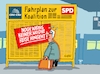 Cartoon: Koalitionsfahrplan (small) by RABE tagged ampel,ampelregierung,rot,grün,gelb,fdp,spd,grüne,rabe,ralf,böhme,cartoon,karikatur,pressezeichnung,farbcartoon,tagescartoon,inflation,einkommen,rente,rentenpaket,bruch,streit,neuwahlen,fahrplan,reisende,michel,aushang,bahnsteig,cdu,csu,union,merz,klingbeil,groko,schwarz,koalitionsverhandlung,sondierung