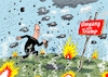 Cartoon: Minenfeld (small) by RABE tagged merz,groko,spd,union,posten,postenvergabe,rabe,ralf,böhme,cartoon,karikatur,pressezeichnung,farbcartoon,tagescartoon,schaufenster,deko,umbau,laden,ladenhüter,regierungsbildung,usa,trump,besuch,einladung,umgang,minenfeld,explosion,fritze
