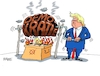 Cartoon: Rollbraten (small) by RABE tagged donald,trump,kamala,harris,präsidentschaftswahl,usa,wahlkampf,joe,biden,rabe,ralf,böhme,cartoon,karikatur,pressezeichnung,farbcartoon,tagescartoon,mc,donalds,burger,lagerfeuer,flammen,braten,rollbraten,wahlsieg