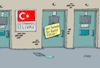 Cartoon: Türkischer Knast (small) by RABE tagged türkei,erdogan,ankara,gefängnisse,menschenrechte,diktator,rabe,ralf,böhme,cartoon,karikatur,pressezeichnung,farbcartoon,tagescartoon,gitterstäbe,journalisten,pressefreiheit,urlauber,kurden,syrer