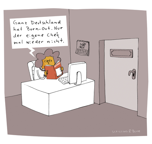 Cartoon: Volkskrankheit (medium) by Schilling  Blum tagged burnout,spiegel,medien,krankheit