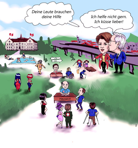 Cartoon: Die Schweizer Gesundheitspolitik (medium) by MDS tagged schweizer,rassisten