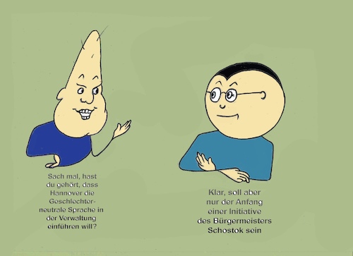 Cartoon: Hannover im Genderwahn (medium) by menschenskindergarten tagged schostok,hannover,ververwaltung,gender,spd,cdu,grüne,groko