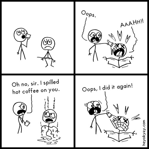 Cartoon: Oops (medium) by heyokyay tagged coffee,webcomic,oops,humour,heyokyay