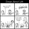 Cartoon: Songs about life (small) by heyokyay tagged life,song,guitar,musician,guitarist,comic,stickfigures,heyokyay