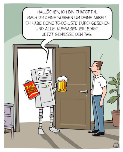 Cartoon: ChatGPT-4 (medium) by Cloud Science tagged chatbot,chatgpt,gpt4,gpt5,ki,künstliche,inteligenz,arbeit,zukunft,arbeitswelt,digitalisierung,technologie,chatbot,chatgpt,gpt4,gpt5,ki,künstliche,inteligenz,arbeit,zukunft,arbeitswelt,digitalisierung,technologie