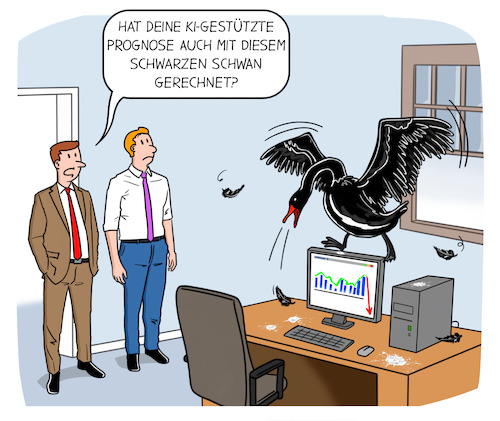 Cartoon: Der Schwarze Schwan (medium) by Cloud Science tagged schwarzer,schwan,prognose,forecast,ki,künstliche,intelligenz,data,driven,big,vorhersage,zukunft,business,trend,unwahrscheinlich,krise,zufall,statistik,deep,learning,daten,technologie,schwarzer,schwan,prognose,forecast,ki,künstliche,intelligenz,data,driven,big,vorhersage,zukunft,business,trend,unwahrscheinlich,krise,zufall,statistik,deep,learning,daten,technologie