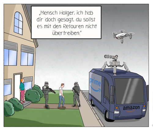 Cartoon: Der Viel-Retournierer (medium) by Cloud Science tagged amazon,ecommerce,retail,retouren,bestellung,online,shopping,handel,retour,logistik,strafe,zukunft,drohne,1984,dystopie,automatisierung,monopol,marktmacht,herrschaft,ausblick,vision,karikatur,illustration,digitalisierung,digital,amazon,ecommerce,retail,retouren,bestellung,online,shopping,handel,retour,logistik,strafe,zukunft,drohne,1984,dystopie,automatisierung,monopol,marktmacht,herrschaft,ausblick,vision,karikatur,illustration,digitalisierung,digital