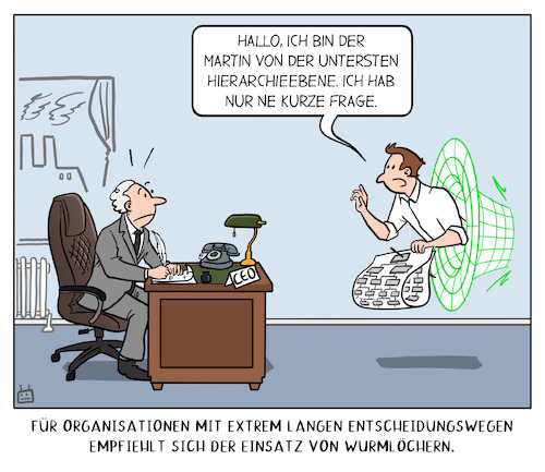 Cartoon: Die Wurmloch-Hierarchie (medium) by Cloud Science tagged steile,hierarchie,flache,unternehmen,organisation,entscheidungswege,new,work,management,arbeit,agilität,agil,wurmloch,organigram,führung,bürokratie,transformation,digitalisierung,change,steile,hierarchie,flache,unternehmen,organisation,entscheidungswege,new,work,management,arbeit,agilität,agil,wurmloch,organigram,führung,bürokratie,transformation,digitalisierung,change