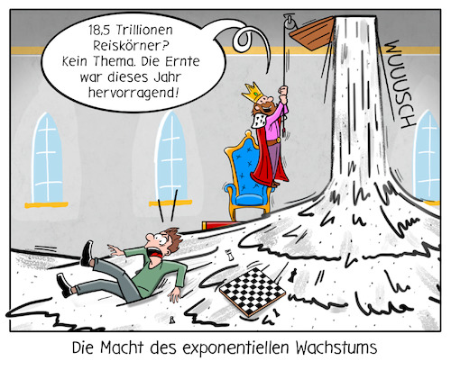 Cartoon: Exponentielles Wachstum (medium) by Cloud Science tagged exponentielles,wachstum,exponentiell,faktor2,reis,legende,könig,schachbrettmathematik,statistik,digitalisierung,schachbrett,zinseszins,corona,covid10,epidemie,forschung,technologie,unendlich,viel,menge,mengenlehre,exponentielles,wachstum,exponentiell,faktor2,reis,legende,könig,schachbrettmathematik,statistik,digitalisierung,schachbrett,zinseszins,corona,covid10,epidemie,forschung,technologie,unendlich,viel,menge,mengenlehre