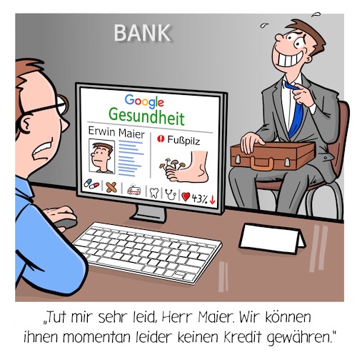 Cartoon: Gesundheitsdaten Google (medium) by Cloud Science tagged project,nightingale,gesundheit,google,daten,datenschutz,internet,computer,kredit,big,data,tech,technik,technologie,monitoring,überwachung,1984,bank,business,datenbank,datenmonopol,auswertung,digital,digitalisierung,algorithmus,it,plattform,gesundheitssystem,health,ehealth,vernetzung,kreditwürdigkeit,bonität,bonitätsprüfung,scoring,project,nightingale,gesundheit,google,daten,datenschutz,internet,computer,kredit,big,data,tech,technik,technologie,monitoring,überwachung,1984,bank,business,datenbank,datenmonopol,auswertung,digital,digitalisierung,algorithmus,it,plattform,gesundheitssystem,health,ehealth,vernetzung,kreditwürdigkeit,bonität,bonitätsprüfung,scoring