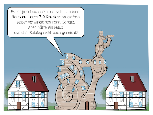 Cartoon: Haus aus dem 3-D-Drucker (medium) by Cloud Science tagged haus,bauen,3d,druck,drucker,additive,fertigung,architektur,zukunft,design,future,trend,tech,technik,technologie,digitalisierung,digital,wirtschaft,robot,roboter,wand,waende,errichten,drucken,printer,print,baustelle,sozialwohnung,enteignung,wohnungsbau,stadt,mieten,grundstueck,innovation,disruption,immobilien,immobilienbranche,wohnen,wohnraum,haus,bauen,3d,druck,drucker,additive,fertigung,architektur,zukunft,design,future,trend,tech,technik,technologie,digitalisierung,digital,wirtschaft,robot,roboter,wand,waende,errichten,drucken,printer,print,baustelle,sozialwohnung,enteignung,wohnungsbau,stadt,mieten,grundstueck,innovation,disruption,immobilien,immobilienbranche,wohnen,wohnraum