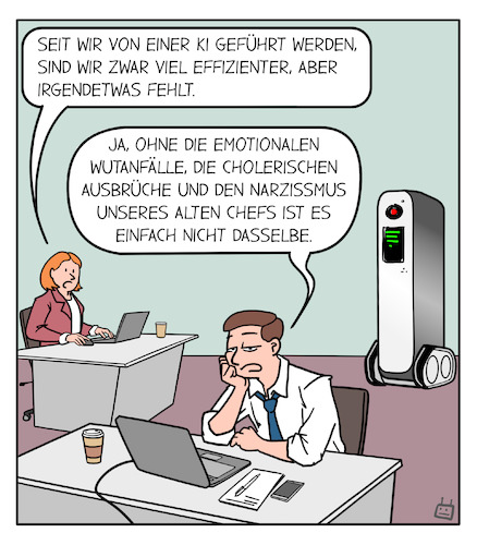 Cartoon: KI Chef (medium) by Cloud Science tagged ki,chef,ersetzung,künstliche,intelligenz,mitarbeiterführung,arbeitsplatz,zukunft,arbeitswelt,effizienz,büro,cartoon,humor,roboter,führungskraft,technologie,innovation,arbeitsplatzverlust,führung,digitalisierung,narzissmus,wutanfälle,büroalltag,effizienzsteigerung,autonome,systeme,management,arbeitsplatzautomation,moderne,technik,ki,chef,ersetzung,künstliche,intelligenz,mitarbeiterführung,arbeitsplatz,zukunft,arbeitswelt,effizienz,büro,cartoon,humor,roboter,führungskraft,technologie,innovation,arbeitsplatzverlust,führung,digitalisierung,narzissmus,wutanfälle,büroalltag,effizienzsteigerung,autonome,systeme,management,arbeitsplatzautomation,moderne,technik