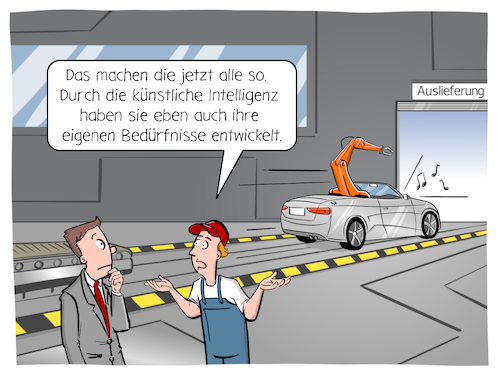 Cartoon: Künstliche Intelligenz (medium) by Cloud Science tagged ki,industrie,industrie40,digitalisierung,digital,technologie,tech,technik,entwicklung,iot,produktion,kuenstliche,intelligenz,fabrik,logistik,auto,automobilproduktion,zukunft,trend,innovation,it,computer,maschine,learning,maschinelles,lernen,roboter,robotik,kuka,roboterarm,cartoon,wirtschaft,business,fertigung,auslieferung,werkshalle,transformation,internet,der,dinge,ki,industrie,industrie40,digitalisierung,digital,technologie,tech,technik,entwicklung,iot,produktion,kuenstliche,intelligenz,fabrik,logistik,auto,automobilproduktion,zukunft,trend,innovation,it,computer,maschine,learning,maschinelles,lernen,roboter,robotik,kuka,roboterarm,cartoon,wirtschaft,business,fertigung,auslieferung,werkshalle,transformation,internet,der,dinge