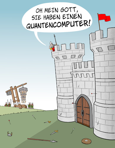 Cartoon: Quantencomputer (medium) by Cloud Science tagged quantencomputer,it,technik,computer,itsicherheit,burg,belagerung,verteidigung,digital,innovation,sicherheit,quantencomputer,it,technik,computer,itsicherheit,burg,belagerung,verteidigung,digital,innovation,sicherheit