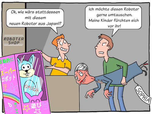 Cartoon: Roboterfrau Sophia (medium) by Cloud Science tagged sophia,roboterfrau,ki,kuenstliche,intelligenz,robotik,roboter,design,android,humaniod,cyborg,technologie,tech,digitalisierung,digital,ai,terminator,utopie,zukunft,disruption,digitale,transformation,industrie40,smart,illustration,moeller,cartoon,entwicklung,automatisiert,sophia,roboterfrau,ki,kuenstliche,intelligenz,robotik,roboter,design,android,humaniod,cyborg,technologie,tech,digitalisierung,digital,ai,terminator,utopie,zukunft,disruption,digitale,transformation,industrie40,smart,illustration,moeller,cartoon,entwicklung,automatisiert