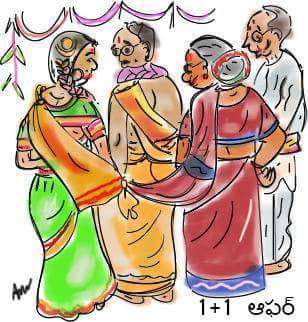 Cartoon: bride with two grooms (medium) by anupama tagged grooms,two,with,bride