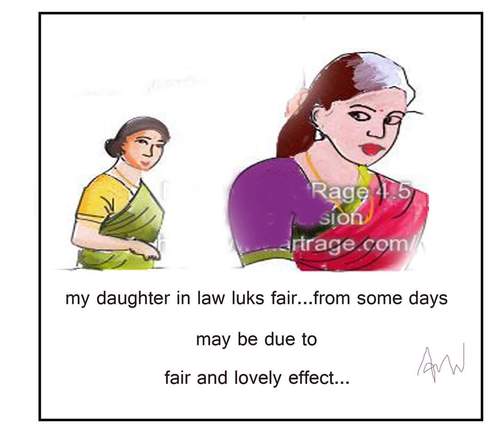 Cartoon: fair and lovely effect (medium) by anupama tagged fair,and,lovely,effect