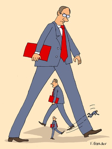 Cartoon: Men big small (medium) by Vladimir Nen tagged high,head,injustice,subordinates,little,people