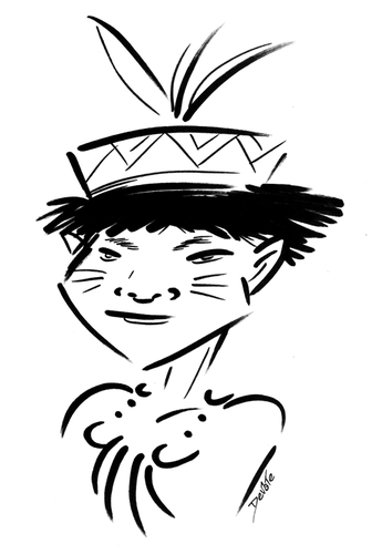 Cartoon: Amazonic Boy from Peru (medium) by DeVaTe tagged tribal,culture,toon,peru,woman,peruvian,indian