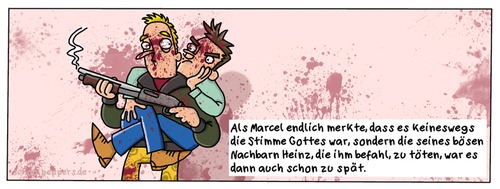 Cartoon: Schoolpeppers 236 (medium) by Schoolpeppers tagged amok,waffe,glauben