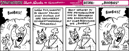 Cartoon: Schweinevogel Boobies (medium) by Schweinevogel tagged schwarwel,witz,cartoon,shortnovel,irondoof,mädchen,frauen,geschlecht