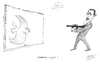 Cartoon: shooting peace (small) by sasch tagged gewalt,obama,friede,brutal,killer,nobel