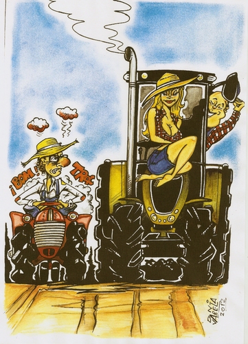 Cartoon: celos (medium) by DANIEL EDUARDO VARELA tagged tractor