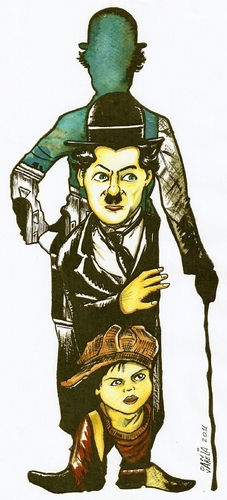 Cartoon: charles chaplin (medium) by DANIEL EDUARDO VARELA tagged cine