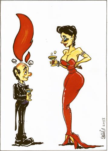 Cartoon: rojo (medium) by DANIEL EDUARDO VARELA tagged vestido