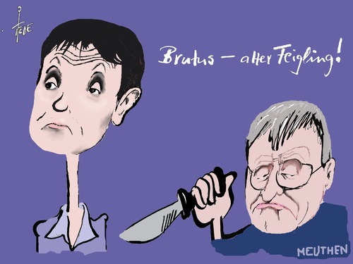 Cartoon: AfD Petry (medium) by tiede tagged afd,jörg,meuthen,frauke,petry,gedeon,antisemitismus,gauland,höcke,von,storch,baden,württemberg,brutus,caesar,tiede,cartoon,karikatur,afd,jörg,meuthen,frauke,petry,gedeon,antisemitismus,gauland,höcke,von,storch,baden,württemberg,brutus,caesar,tiede,cartoon,karikatur