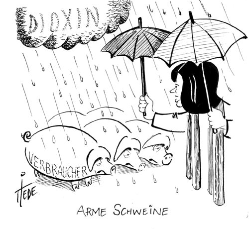 Cartoon: Arme Schweine (medium) by tiede tagged dioxin,ilse,aigner,verbraucherschutz,aktionsplan,aktionsplan,verbraucherschutz,aigner,ilse,dioxin,eier,skandal,futtermittel