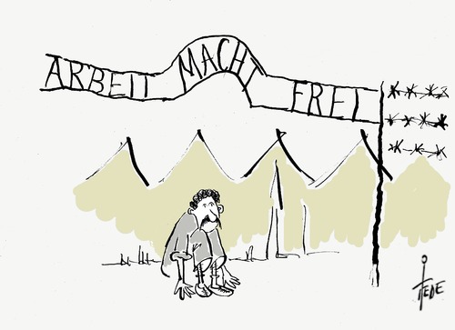 Cartoon: Asyl (medium) by tiede tagged arbeit,asyl,flüchtlinge,arbeit,asyl,flüchtlinge