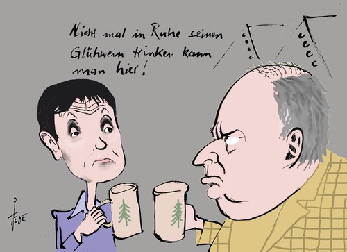 Cartoon: Berliner Attentat (medium) by tiede tagged gauland,petry,weihnachtsmarkt,attentat,gauland,petry,weihnachtsmarkt,attentat
