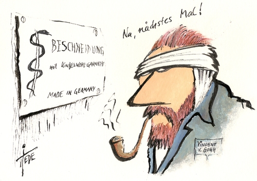 Cartoon: Beschneidung (medium) by tiede tagged kindeswohl,beschneidung,van,gogh,ohr,selbstverstümmelung,tiede,joachim,tiedemann,cartoon,karikatur,islam,judentum,körperverletzung,beschneidung,kindeswohl,van,gogh,ohr,selbstverstümmelung,tiede,joachim,tiedemann,cartoon,karikatur,islam,judentum,körperverletzung