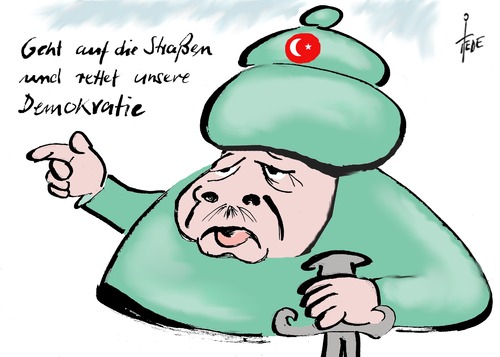 Cartoon: Der Sultan (medium) by tiede tagged erdogan,türkei,putsch,militär,tiede,cartoon,karikatur,erdogan,türkei,putsch,militär,tiede,cartoon,karikatur