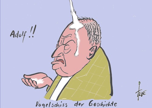 Cartoon: Gauland (medium) by tiede tagged gauland,afd,vogelschiss,geschichte,adolf,tiede,cartoon,karikatur,gauland,afd,vogelschiss,geschichte,adolf,tiede,cartoon,karikatur