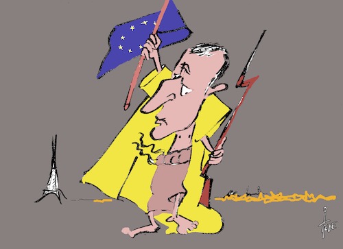 Cartoon: Macron (medium) by tiede tagged macron,frankreich,eu,tiede,cartoon,karikatur,macron,frankreich,eu,tiede,cartoon,karikatur