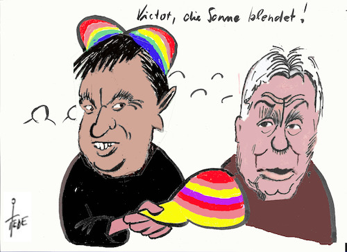 Cartoon: Orban (medium) by tiede tagged orban,söder,ungarn,deutschland,homophobie,eu,tiede,cartoon,karikatur,orban,söder,ungarn,deutschland,homophobie,eu,tiede,cartoon,karikatur