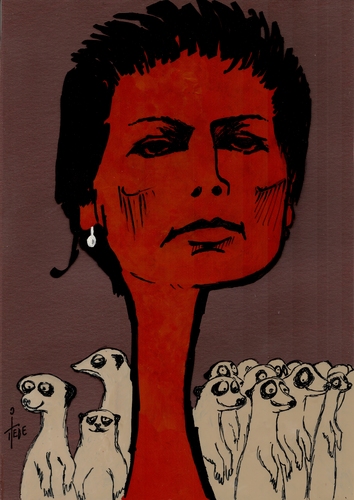 Cartoon: Sarah Wagenknecht (medium) by tiede tagged erdmännchen,lafontaine,parteivorsitz,linken,die,wagenknecht,sarah,sarah wagenknecht,parteivorsitz,lafontaine,sarah,wagenknecht