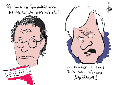 Cartoon: Seehofer (medium) by tiede tagged seehofer,merkelrer,scheuer,beliebtheit,tiede,tiedemann,cartoon,karikatur,seehofer,merkel,beliebtheit,tiede,tiedemann,cartoon,karikatur